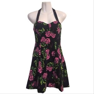 Betsey Johnson Floral Mini Halter Dress